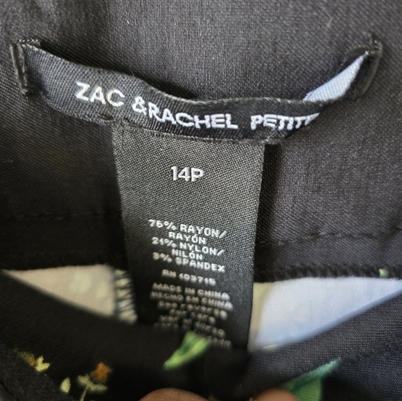 Zac & Rachel Ankle Pants Women Floral Stretch Casual Size 14P Artsy Boho… - Picture 13 of 13